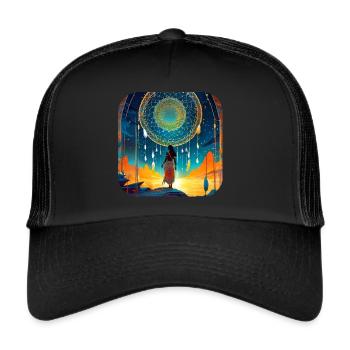 Mystique Fantaisie Chaman Sorcière - Casquette trucker  - noir/noir - Devant