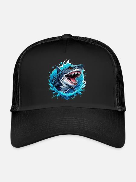 megalodon - Trucker Cap - black/black
