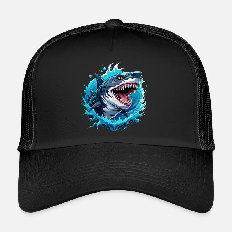 megalodon - Trucker Cap - black/black