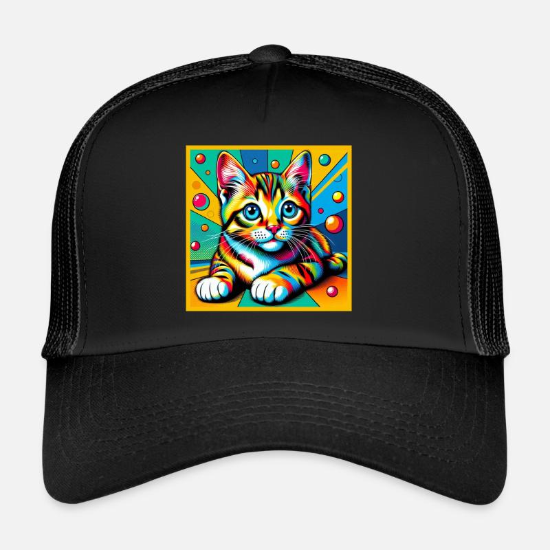 CAT POP ART - Trucker Cap - black/black