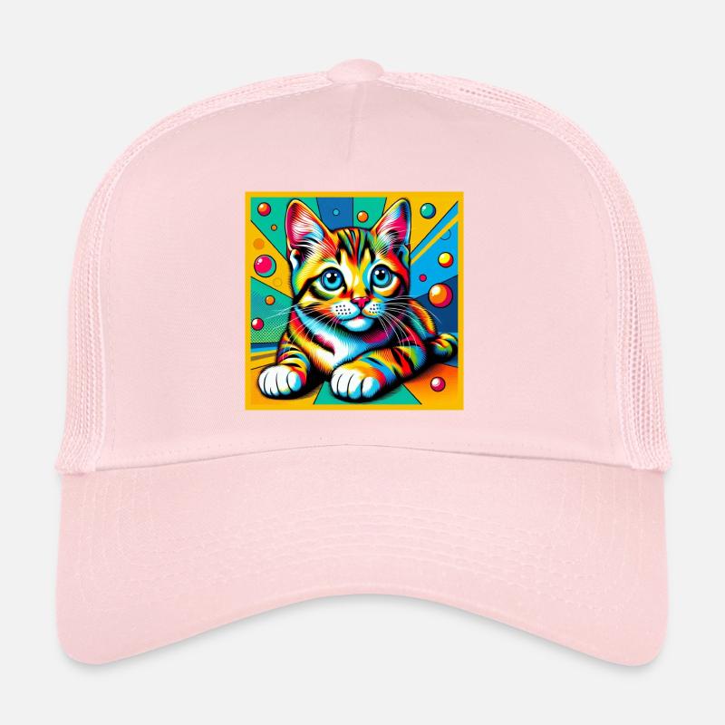 CHAT POP ART Casquette trucker 