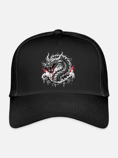 Long - Casquette trucker  - noir/noir - Devant