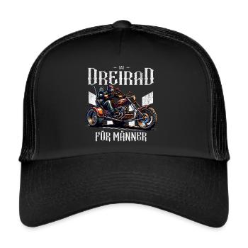 Trike - Dreirad für Männer - zum Vatertag - Trucker Cap - Schwarz/Schwarz - Vorne