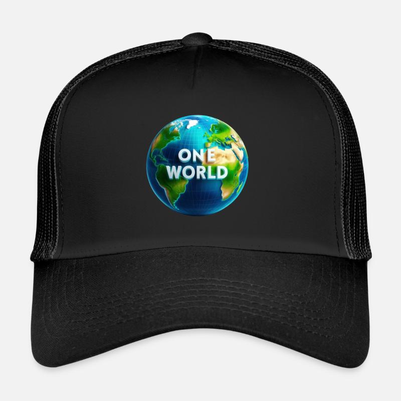 One World - Trucker Cap - Schwarz/Schwarz
