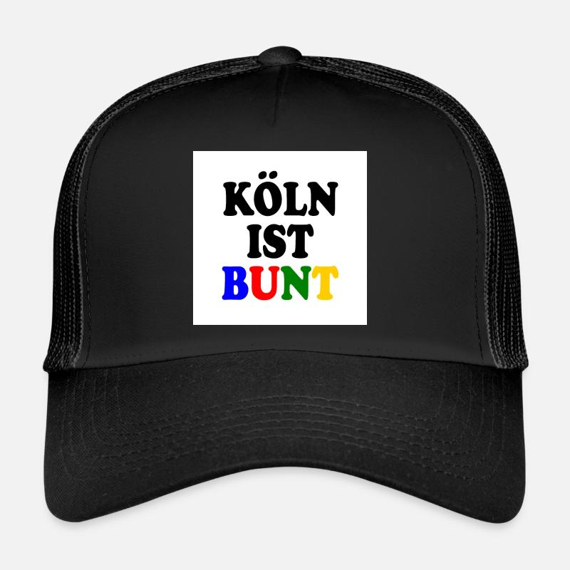Köln ist bunt - Trucker Cap - Schwarz/Schwarz