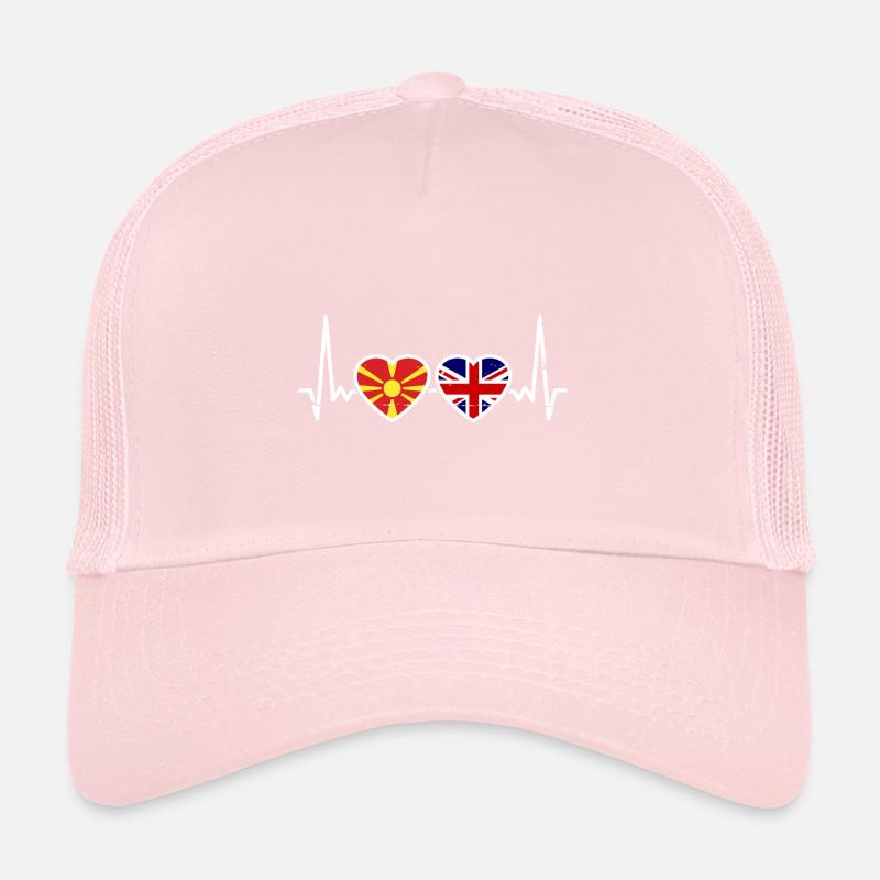 North Macedonia Great Britain Flag Trucker Cap
