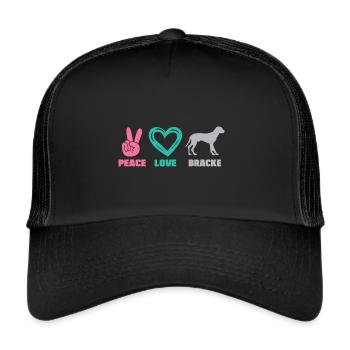 Schwarzwildbracke Slovenský Kopov Peace Love - Trucker Cap - Schwarz/Schwarz - Vorne