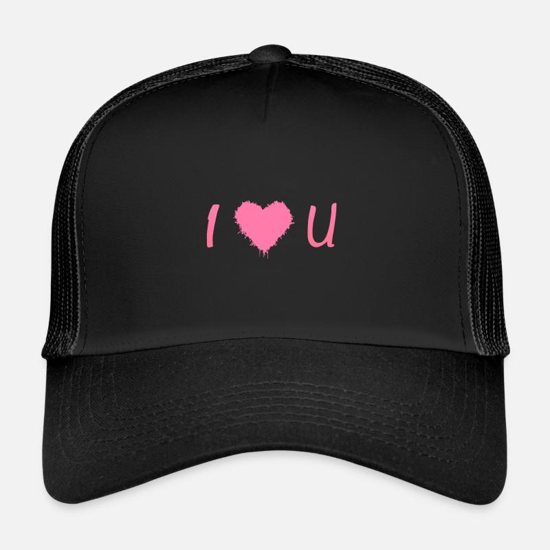 I love you - Trucker Cap - Schwarz/Schwarz
