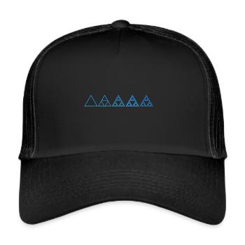 Mathe Sierpinski Dreieck Fraktal Geometrie Zeichen - Trucker Cap - Schwarz/Schwarz - Vorne