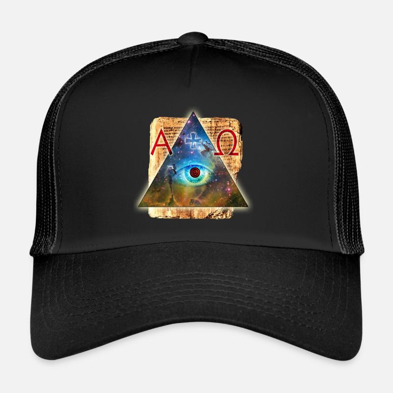 L'oeil de Dieu Alpha Omega + - All-Seeing Casquette trucker 