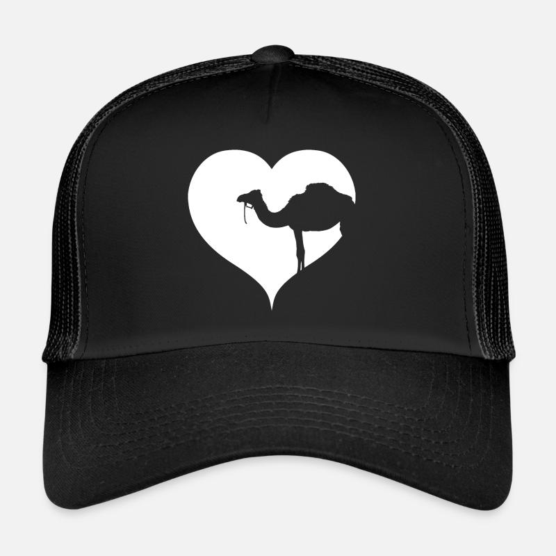 Herz Dromedar - Trucker Cap - Schwarz/Schwarz
