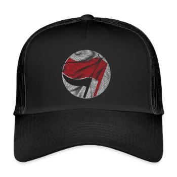 antifa action antifasciste - Casquette trucker  - noir/noir - Devant