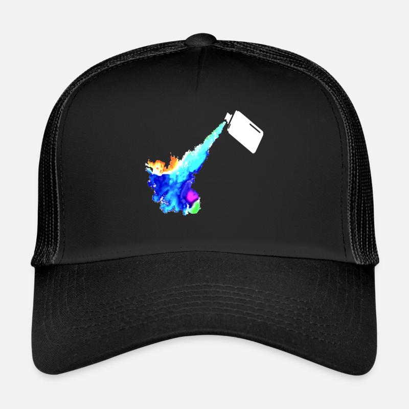 Spray can graffiti art in colorful Trucker Cap