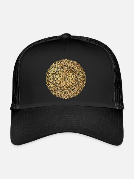 Mandala Mexico gold - Trucker Cap - black/black - Front