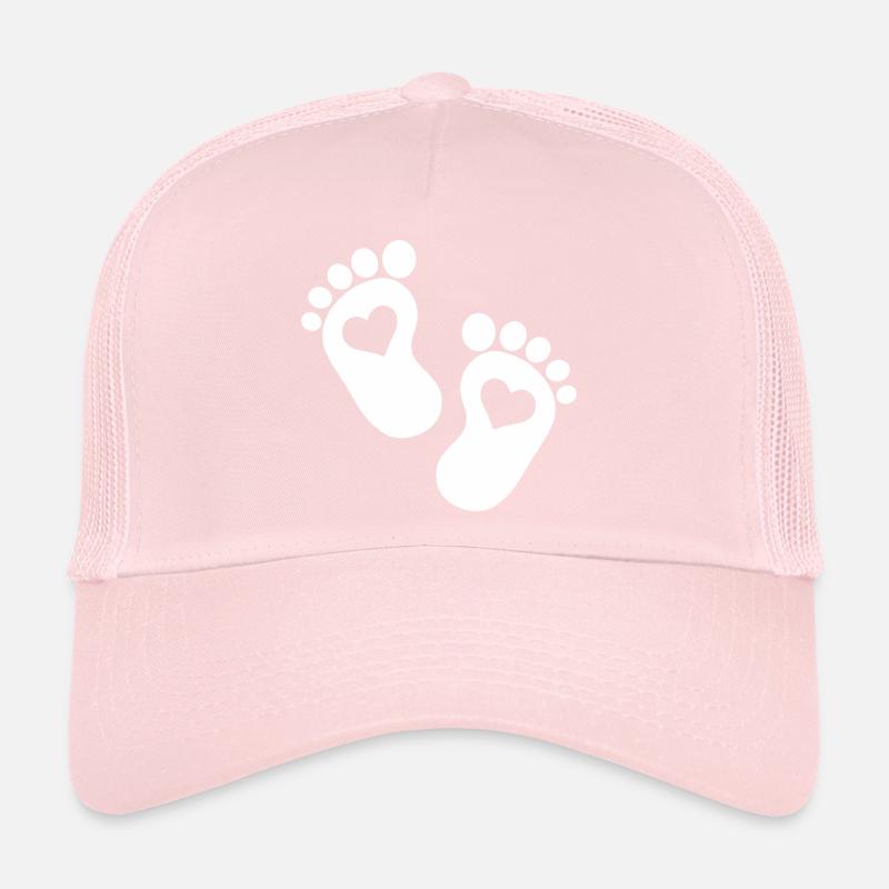 Bébé coeur parents enceintes bébé pieds mignon Casquette trucker 