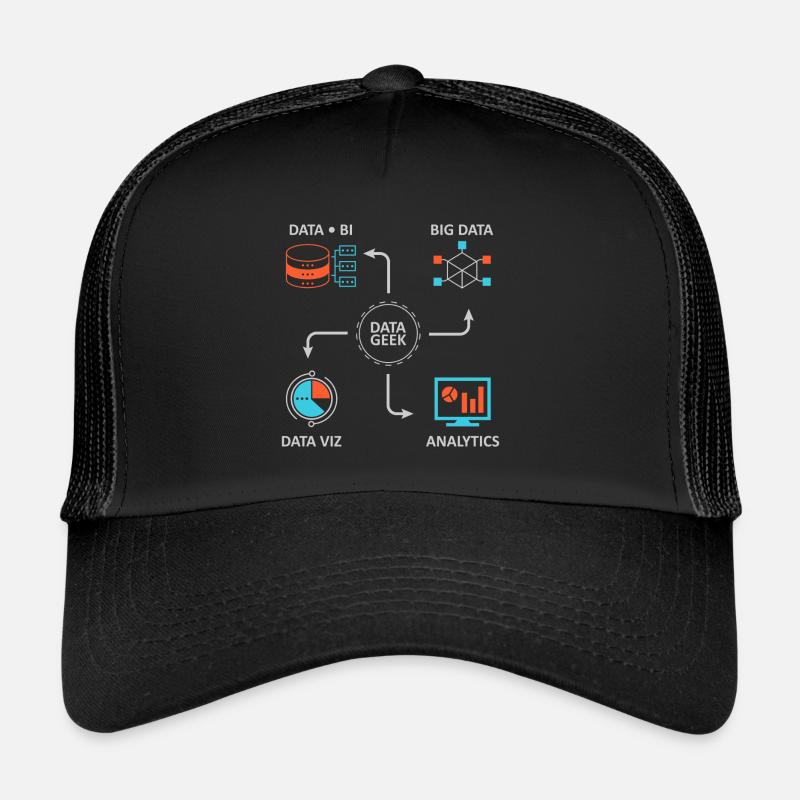 Analytics Datenwissenschaft Informatik Geschenk - Trucker Cap - Schwarz/Schwarz
