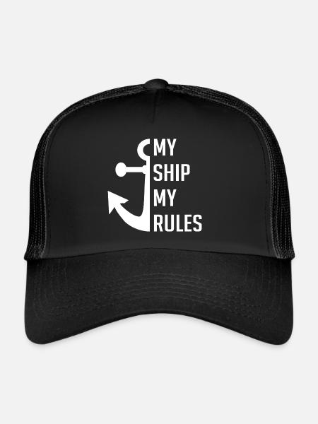 My boat my rules - Trucker Cap - black/black - Front