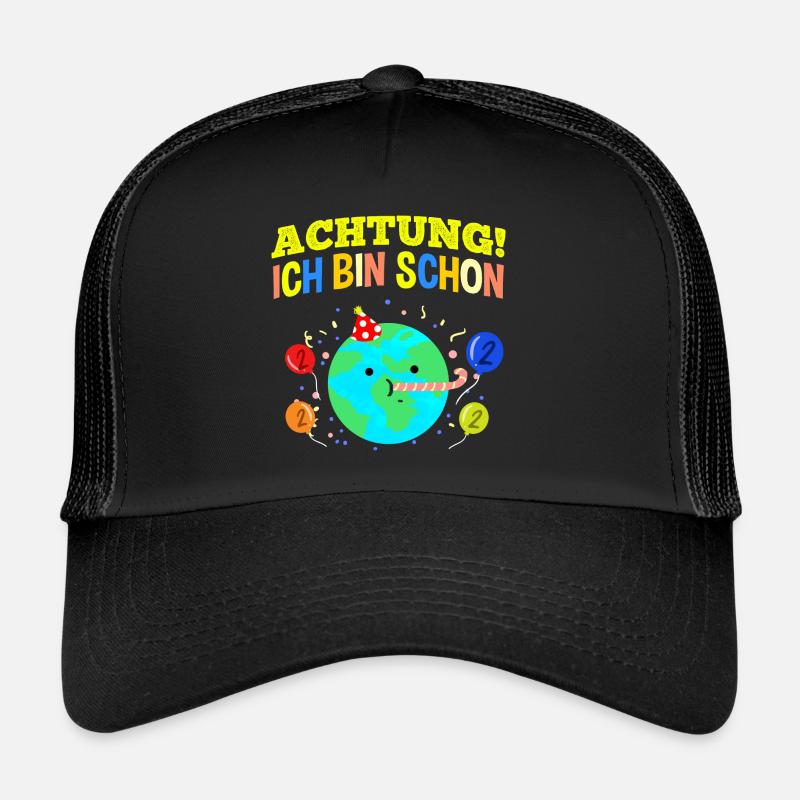 Achtung Ich Bin Schon 2 Geburtstag Erde Trucker Cap