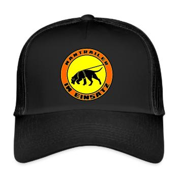 Mantrailer im Einsatz Riesenschnauzer - Trucker Cap - Schwarz/Schwarz - Vorne