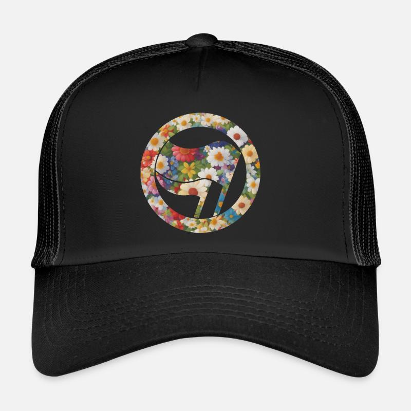 Flags Flags Floral Pattern Flowers Trucker Cap