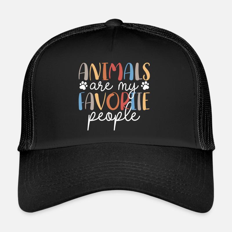 Tiere sind meine Lieblingsmenschen - Trucker Cap - Schwarz/Schwarz