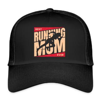 Maman Coureuse Marathon Meilleure Maman Runner - Casquette trucker  - noir/noir - Devant