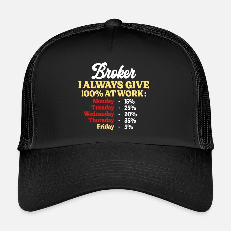 100% bei der Arbeit Lustiger Angebotsmakler Trucker Cap