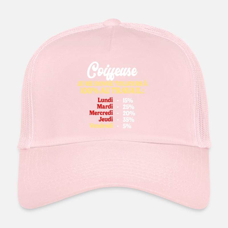 100% Au Travail Citation Drôle Coiffeuse Casquette trucker 