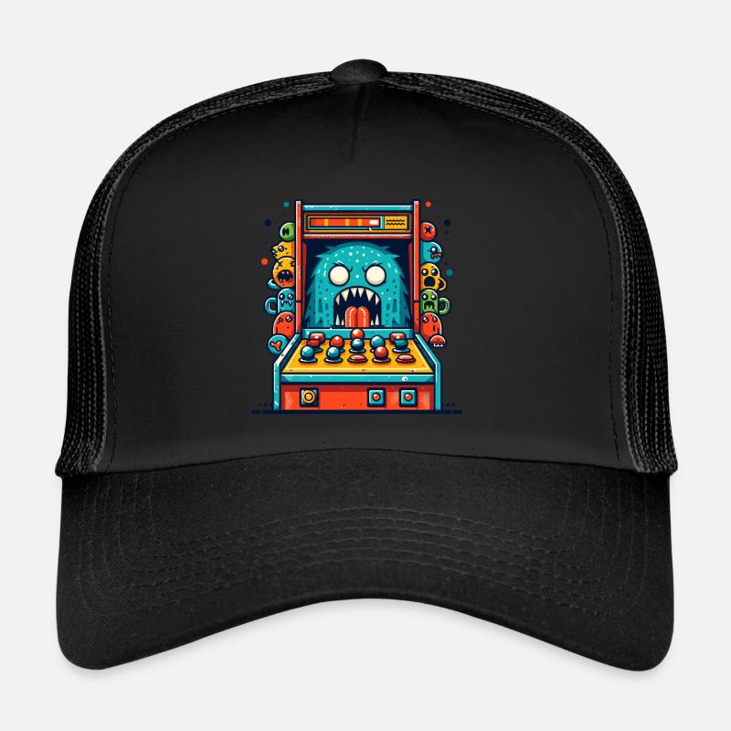 BORNE À SOUS D’ARCADE CASINO JOYSTICK MONSTRE FOU Casquette trucker 