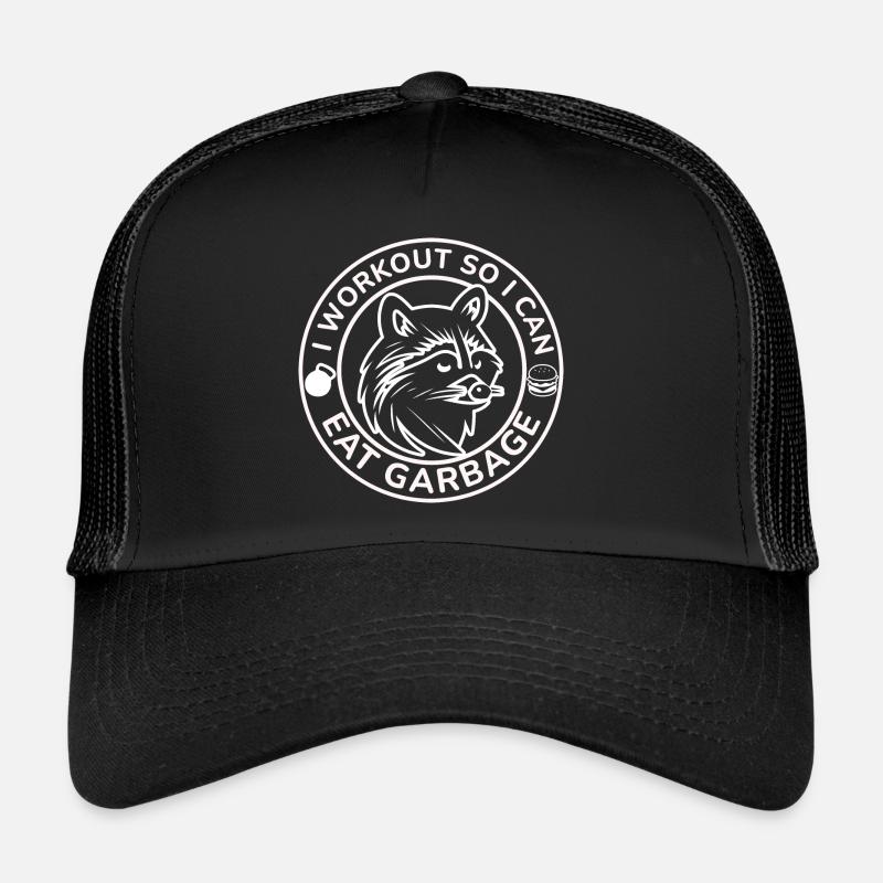 Ich trainiere, damit ich Müll essen kann, lustiger Waschbär Trucker Cap