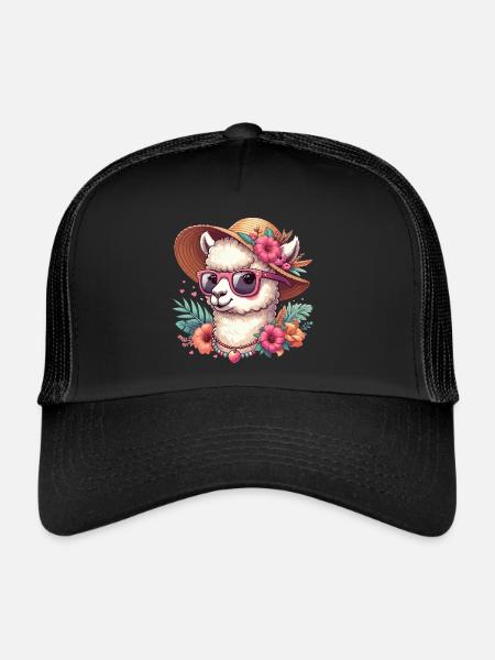 CHAKKA ALPAGA HANCHE FLEUR TENDANCE CHAPEAU DE SOLEIL FLEUR - Casquette trucker  - noir/noir - Devant