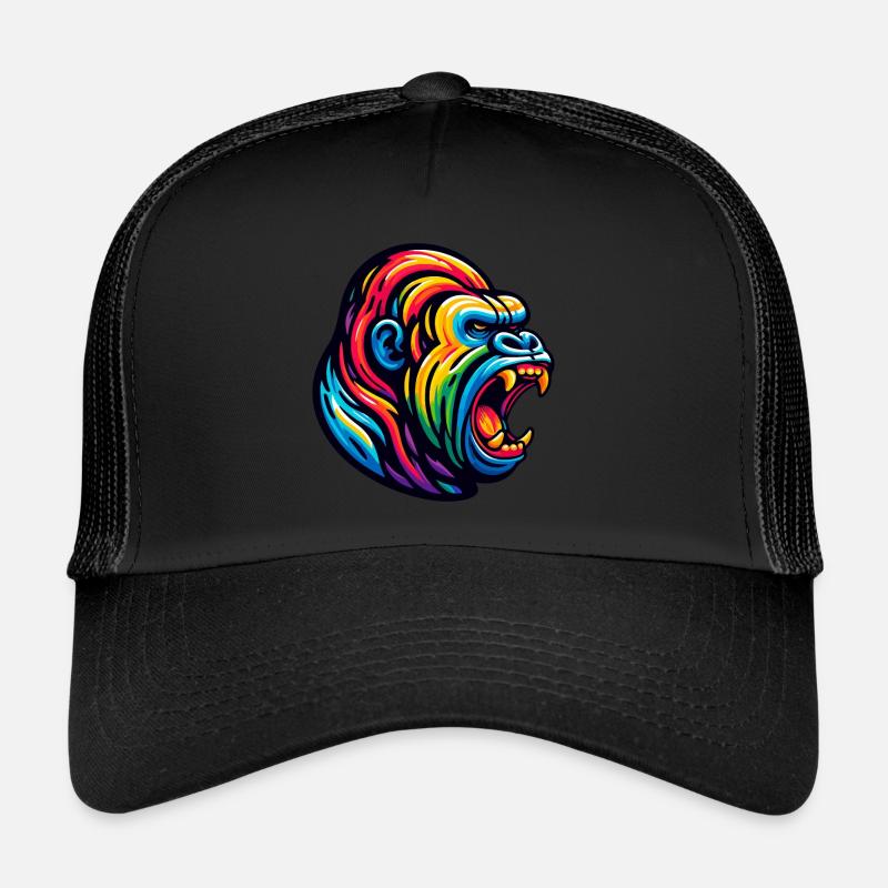 ROARING GORILLA MONKEY ANIMAL AGGRESSIVE EVIL SCREAM Trucker Cap