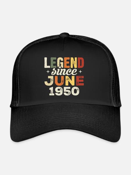 Juin 1950 Cadeau d’anniversaire Juin 1950 Juin 1950 - Casquette trucker  - noir/noir - Devant