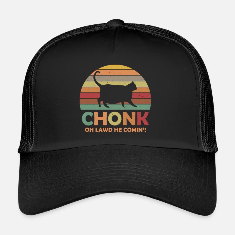 Cat Chonk Retro Vintage Grafik Trucker Cap