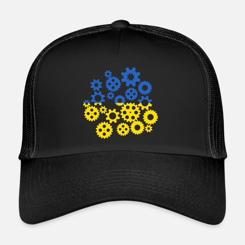 Drapeau de l’Ukraine Engrenages Drapeau ukrainien Casquette trucker 
