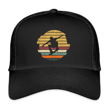 Skateboarding Tricks Skateboard Stunt Skater - Trucker Cap - Schwarz/Schwarz - Vorne