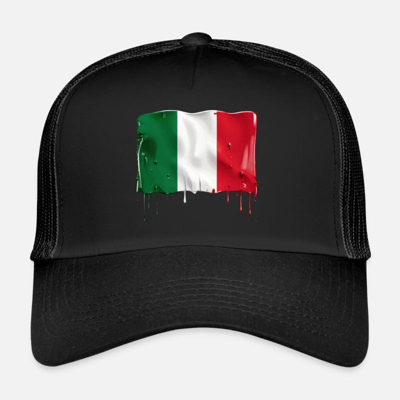 DRAPEAU ITALIEN DRAPEAU ITALIE - Casquette trucker  - noir/noir