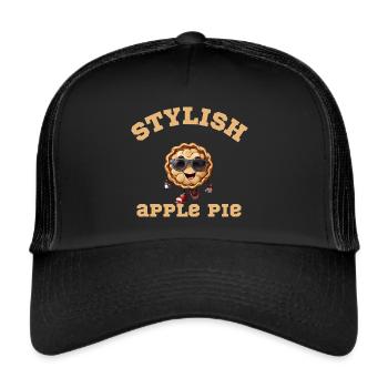 Brown Drawing with Black Lenses - Trucker Cap - black/black - Front