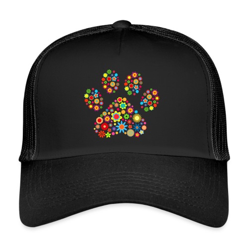 flower dog paw cat - Trucker Cap