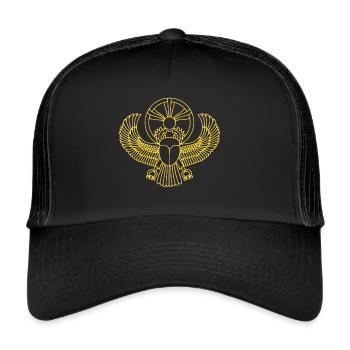 Scarab Sun Egypt Lucky Charm Protective Symbol - Trucker Cap - black/black - Front