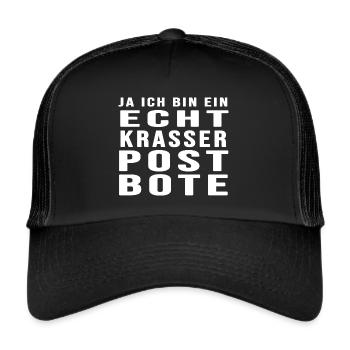 briefträger postbote post - Trucker Cap - Schwarz/Schwarz - Vorne