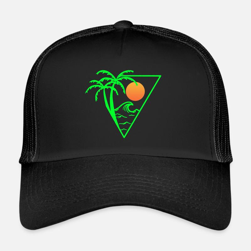 Summer vibes - sunset, palm trees and the sea Trucker Cap