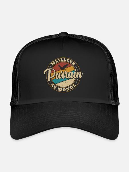 Meilleur parrain au monde - Casquette trucker  - noir/noir - Devant