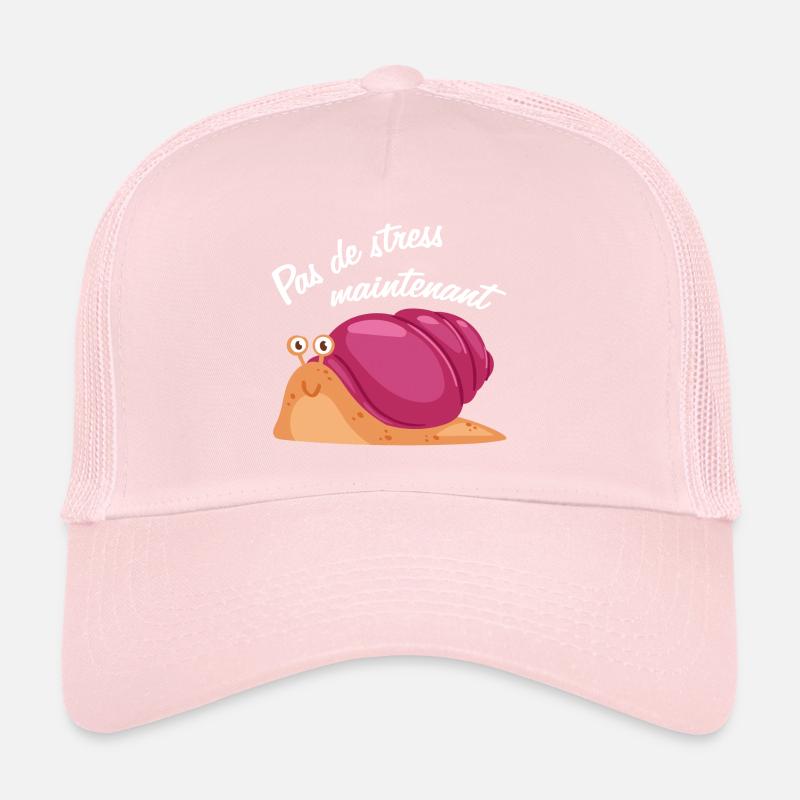 Pas de stress, un escargot qui dort. Casquette trucker 