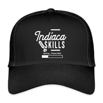 Indiaca Skills für Indiaca Spieler - Trucker Cap - Schwarz/Schwarz - Vorne