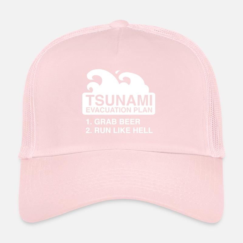 Tsunami Evacuation Plan Trucker Cap