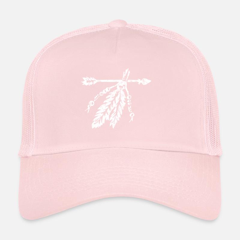 Flèche avec plumes, symbole indien, protection et force Casquette trucker 