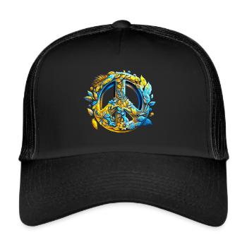 Symbole de paix, Ukraine, signe de paix, paix - Casquette trucker  - noir/noir - Devant