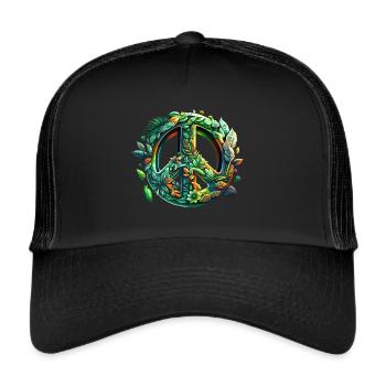 Peace Sign, Peace, Peace Symbol, Save earth - Trucker Cap - black/black - Front