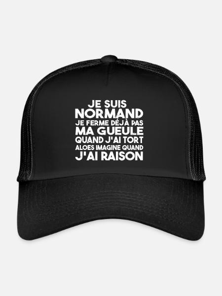 Je suis Normand - Idée cadeau pour un Normand - Casquette trucker  - noir/noir - Devant